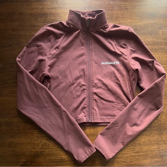 Alphalete Premium Crop Jacket - Chocolate - Picture 1 of 5
